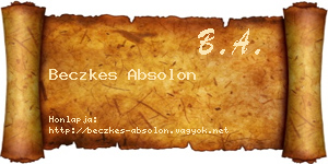 Beczkes Absolon névjegykártya